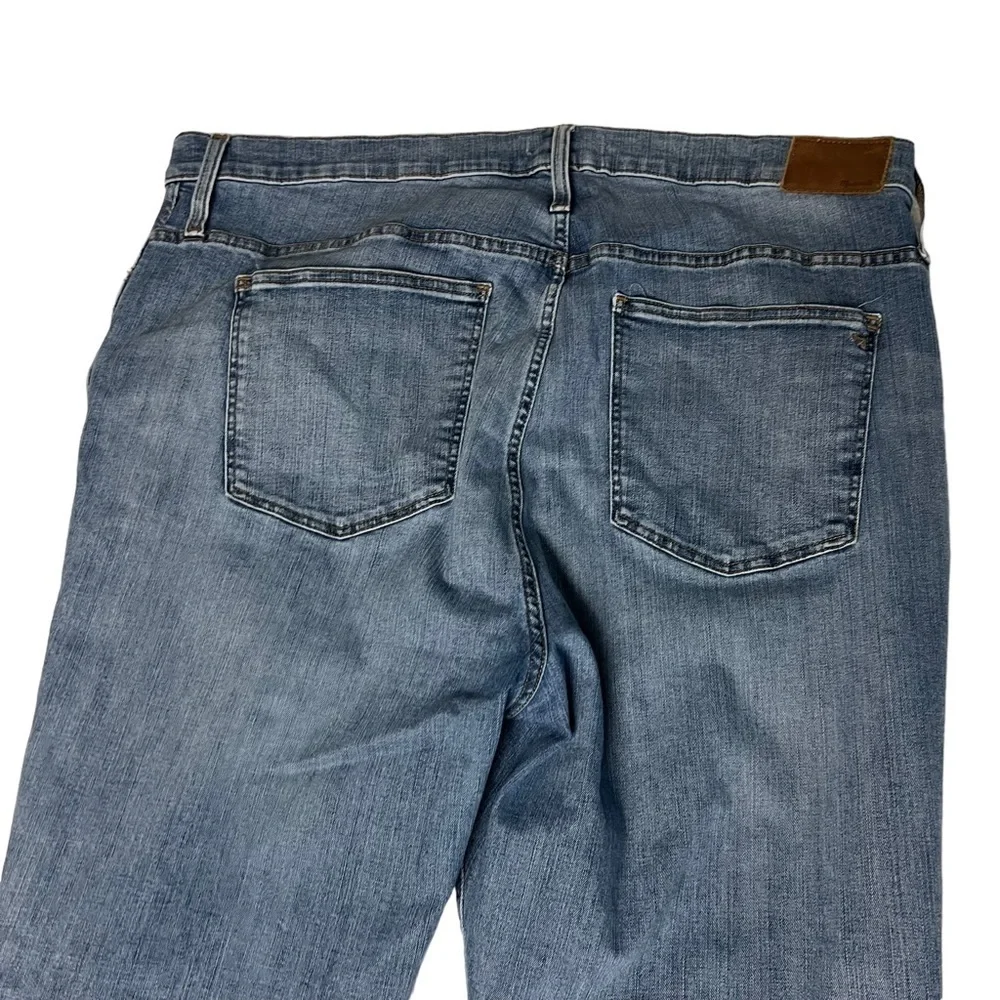 Madewell Womens Blue High Rise Stovepipe Straight Leg Denim Jeans 35T Raw Hem